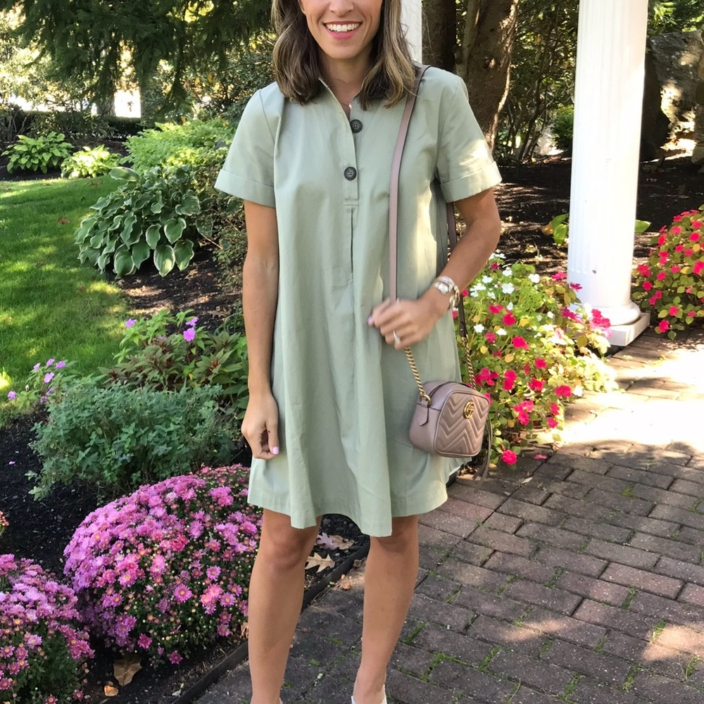 Who What Wear Green Buttoned Mini dress